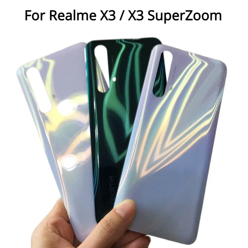

6,6 "X3 для Realme X3 крышка батарейного отсека SuperZoom крышка батарейного отсека задняя дверь корпус + наклейка с логотипом