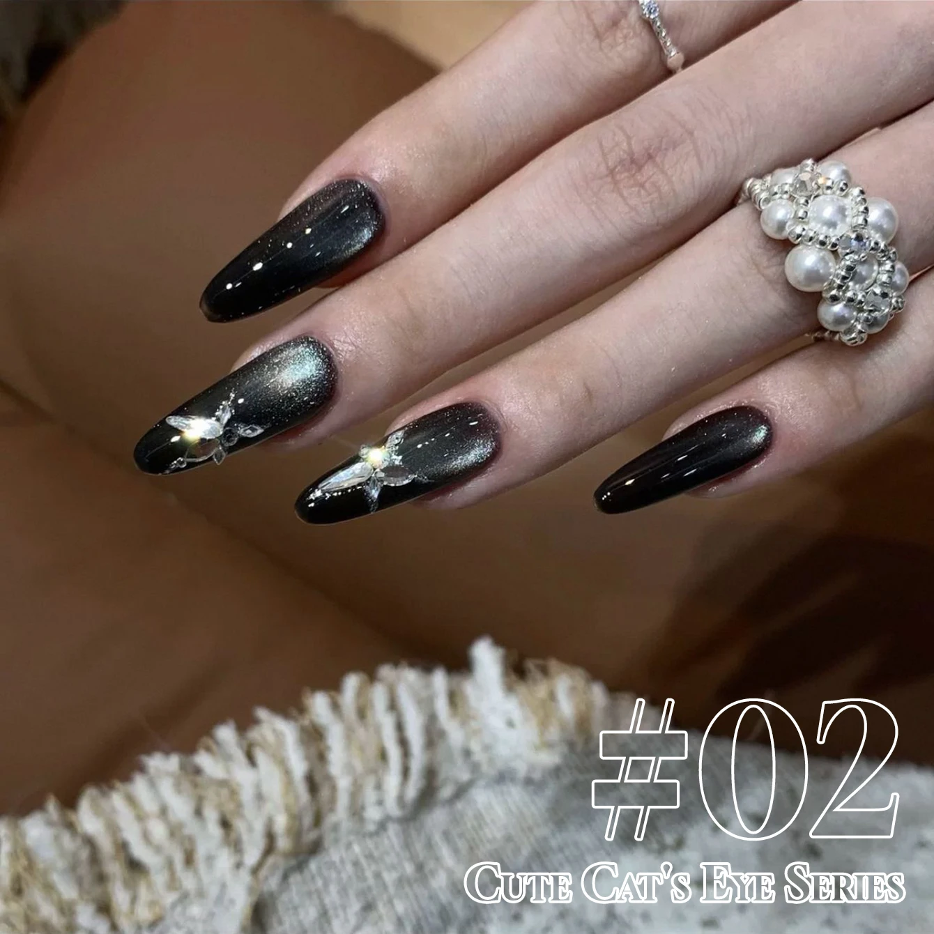 MIANEL12ML 1-10 stuks Lente Glazen Kraal Cat's Eye Gel Nagellak 2025 Nieuwe Stijl Leuke Huisdier Cherry Ruby ​ ​ Satijnen porseleinen witte nagels