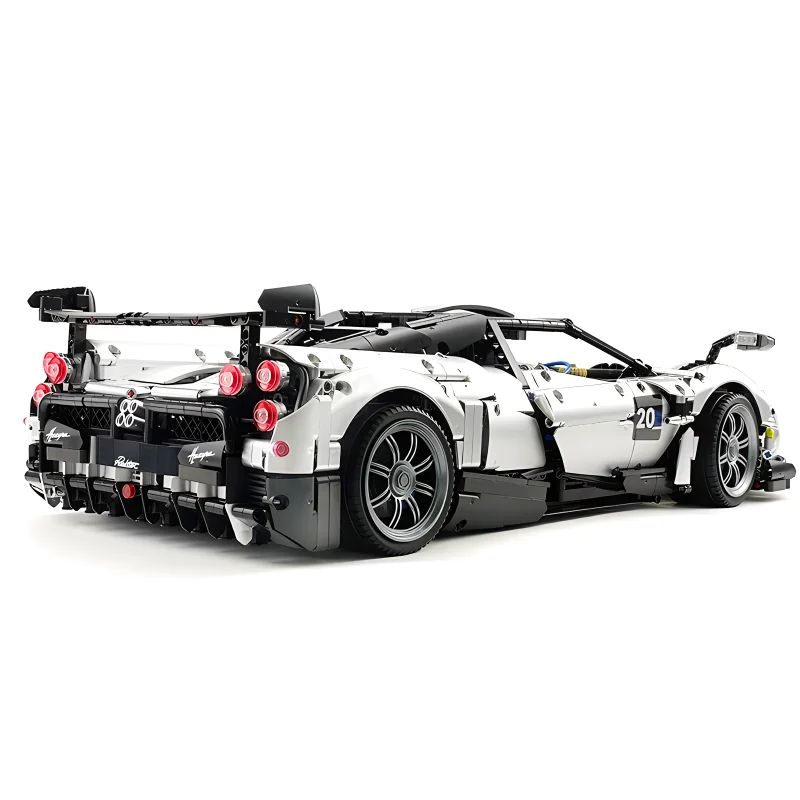 MOC-002 Placcatura in argento Super Sport Car Building Blocks Veicolo tecnico Mattoni Puzzle fai da te Assemblaggio Giocattolo Regali di Natale per i bambini