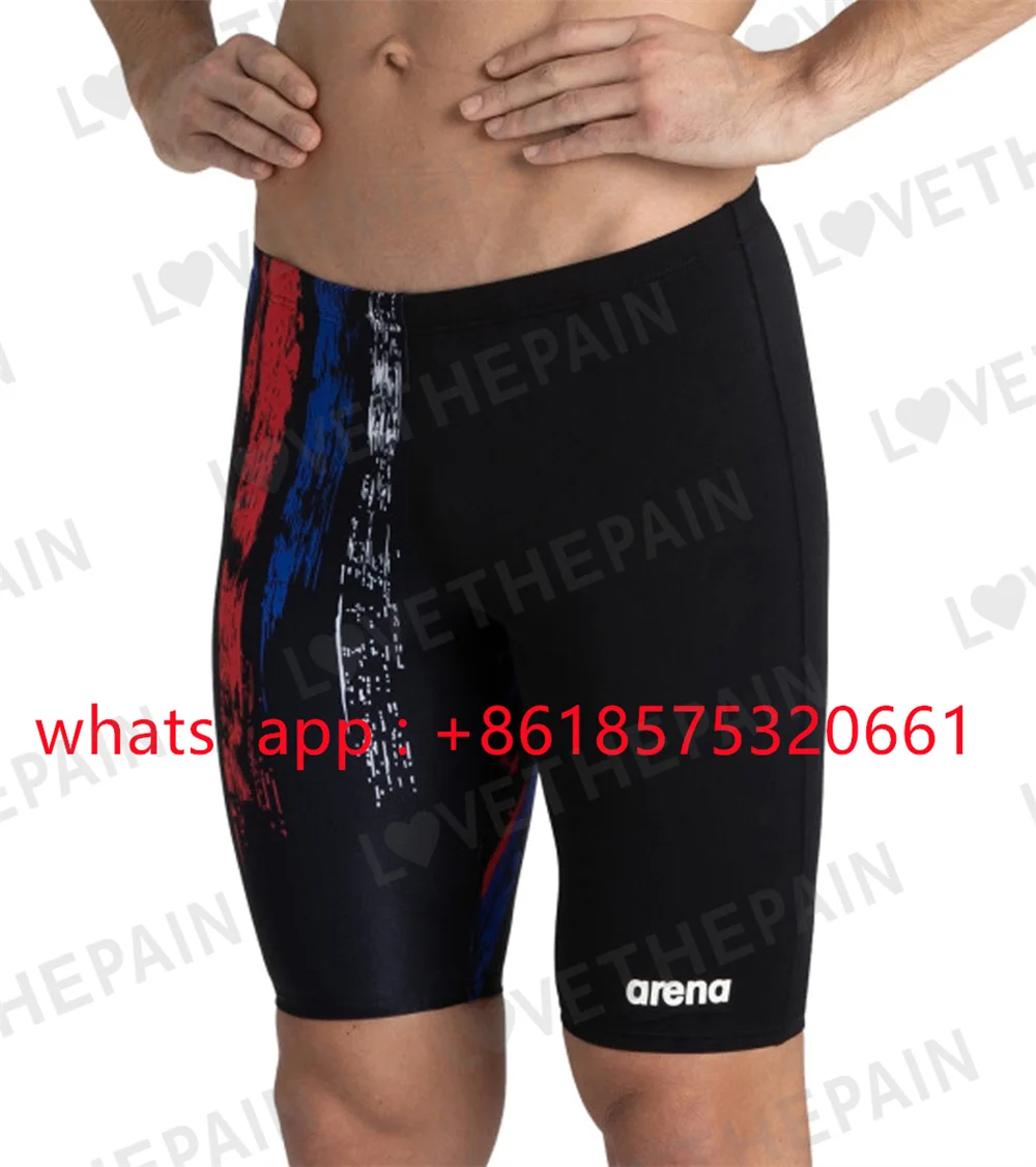 Men's Team Painted Stripes Jammer Swimsuit Summer Trunks Pro Swim Quick Dry Uv Surf Swimming Pantalones Surf Trunks Beach Shorts