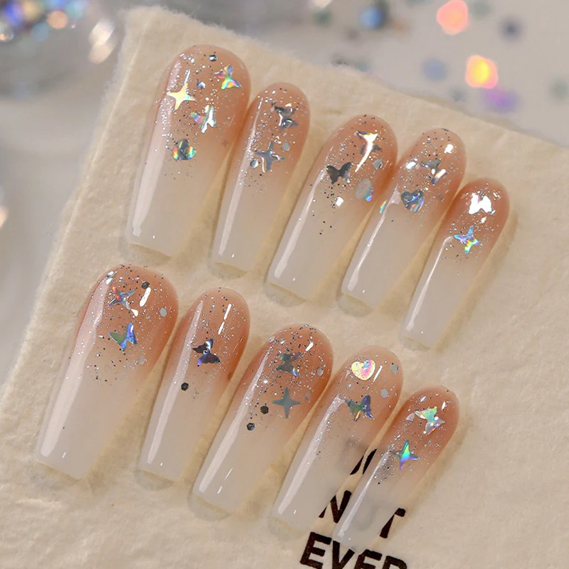 DIY Nail Art Decorations Slices Accessories Holographic Silver Nail Glitter Laser Star Shape Sequins Sparkly Flakes Paillette