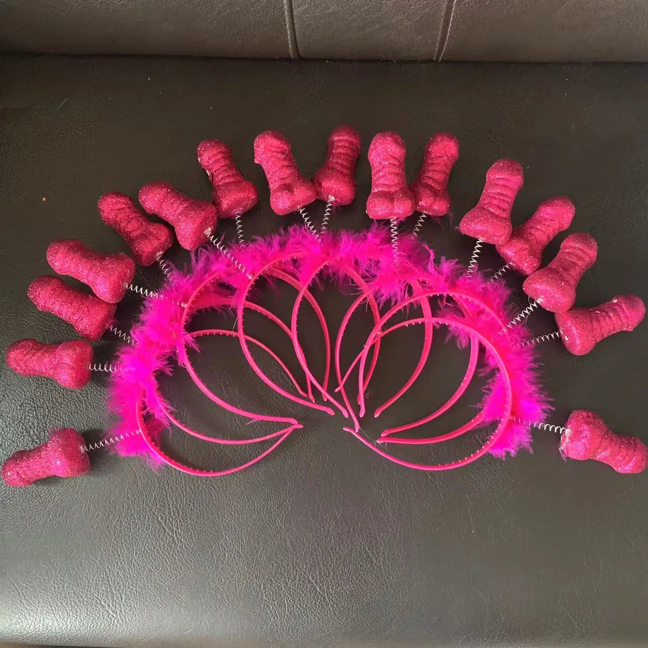 Hen Party Decoration New Rose Pink Funny Sex Dick Cock Penis Crown Tiara Headband Bride Bridegroom Supplies Favor Gift Toys 2022