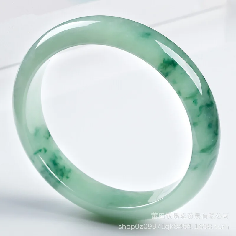 for Women Jade Bracelets Light Green Floating Flower Bracelet