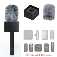Wireless Lavalier Microphone Handle for DJI Rode Wireless GO Mic with Windproof Hair Cover for Tiktok Video Live Vlog Interviews