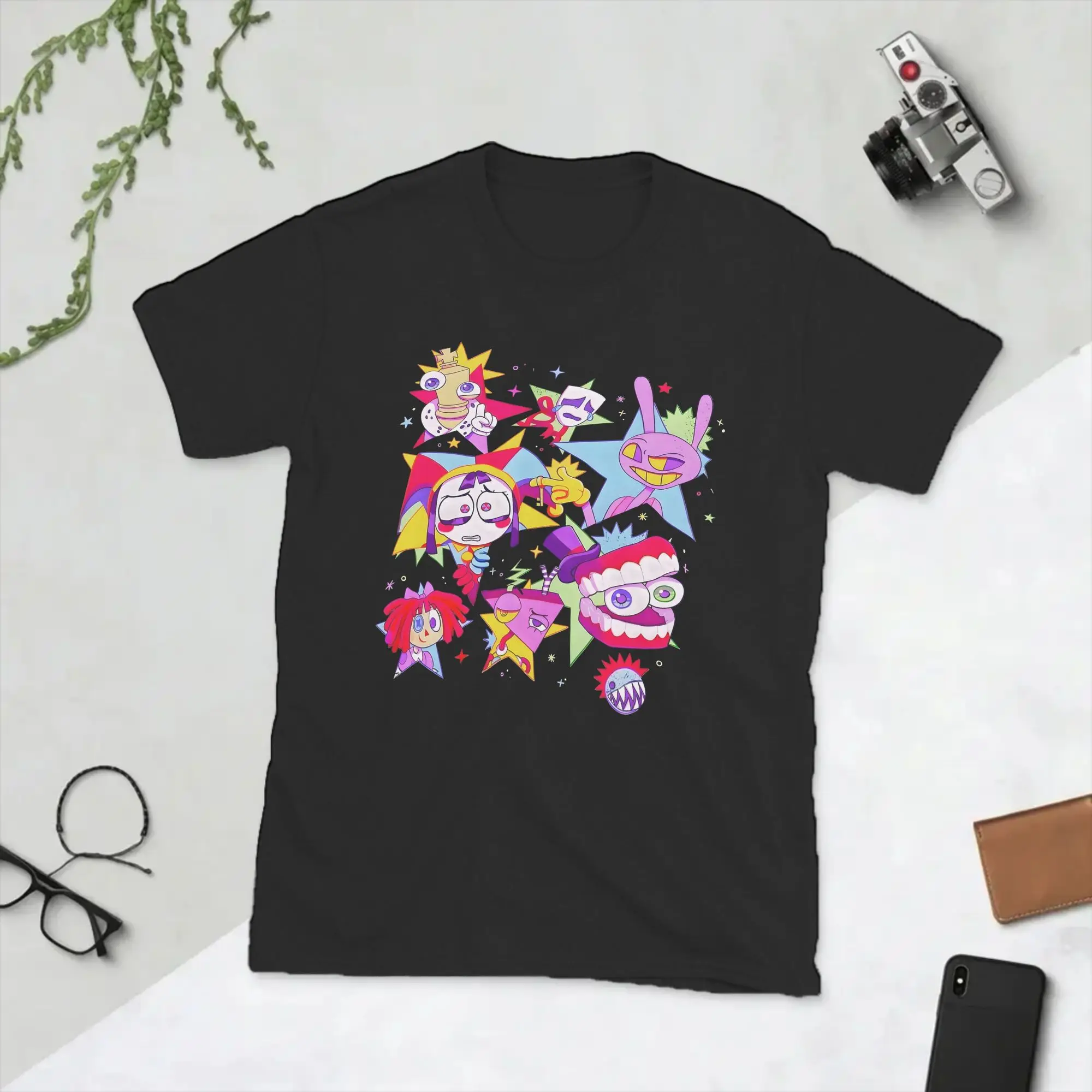 Cartoon Digitals Circus T Shirts Men Pure Cotton Funny T-Shirts Round Neck  Tee Shirt Short Sleeve Clothing New Arrival
