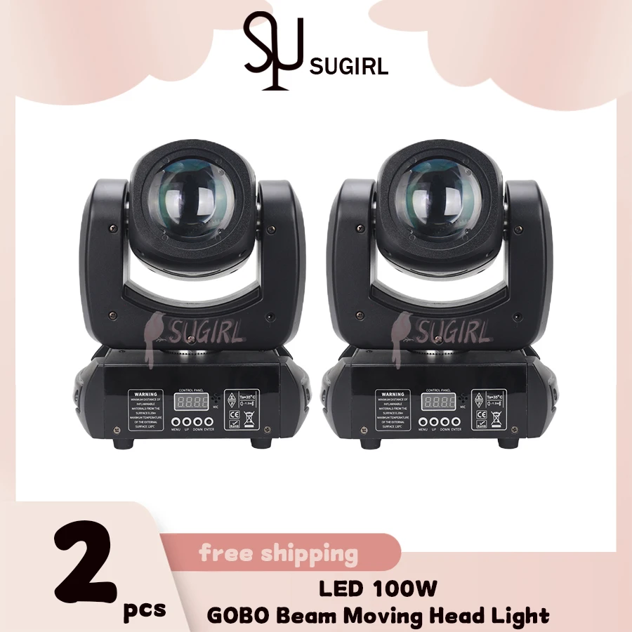 

No Tax 2Pcs 100W Beam Gobo Light 18 Prism LED Spot Light Stage Effect Lighting DJ Disco Stage Moving Head Lights Stage DJ