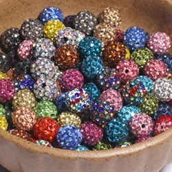 10 pz/lotto 6mm 8mm 10mm AB colore strass a forma di sfera perline allentate perline di cristallo in metallo per la creazione di gioielli accessori fai da te