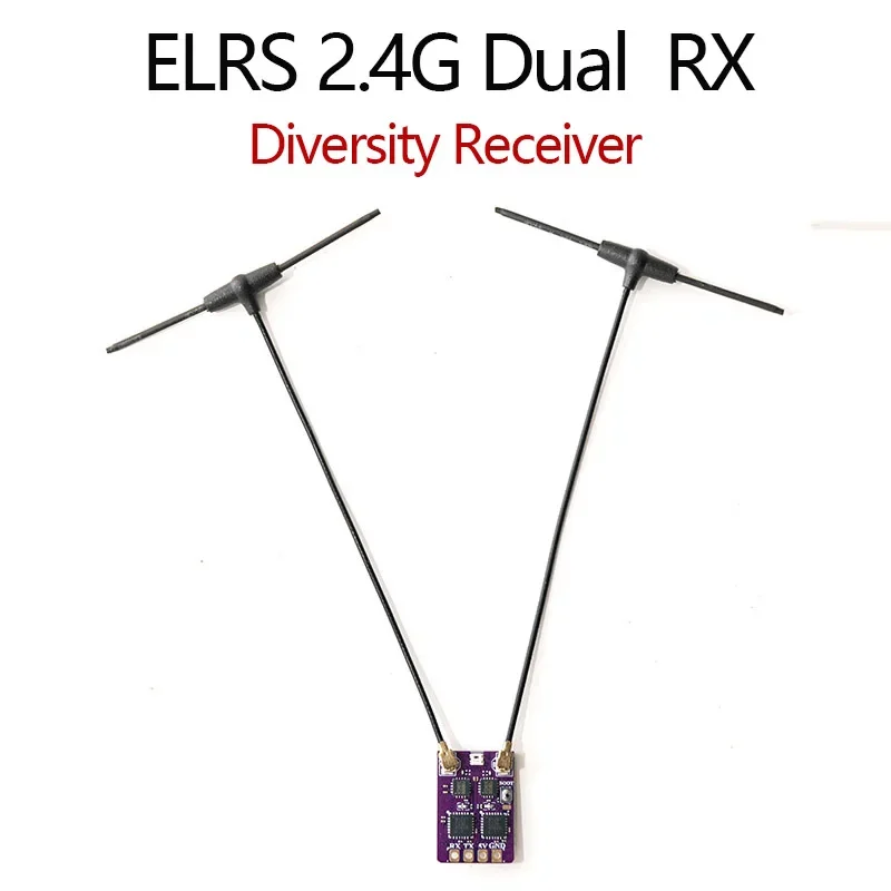 

ELRS 2.4G Diversity Receiver Dual Antenna RX Built-in TCXO for FPV Freestyle RC Racing Long Range Drone Accessories