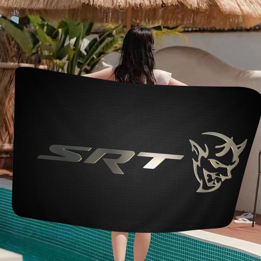 S-SRT D-Dodge تشالنجر سيارة بطانية من الألياف الدقيقة التجفيف السريع مناشف الشاطئ المتضخم الطباعة سوبر ماصة بطانية منشفة حمام السباحة #5