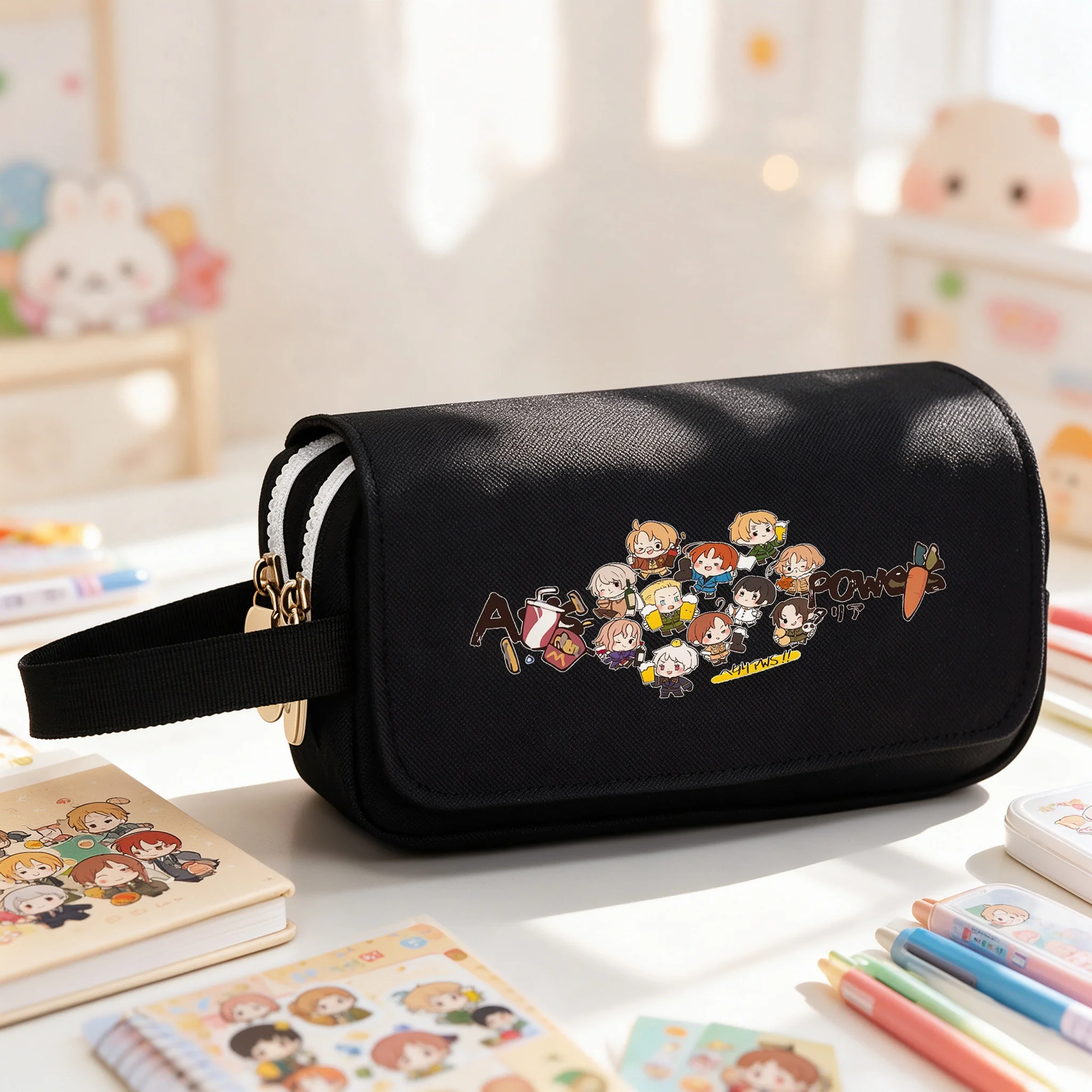 Anime Axis Powers Hetalia Students Cartoon Design Oxford Storage Pencil Bags School Stationery Case Girls Makeup Cosmetic Bag