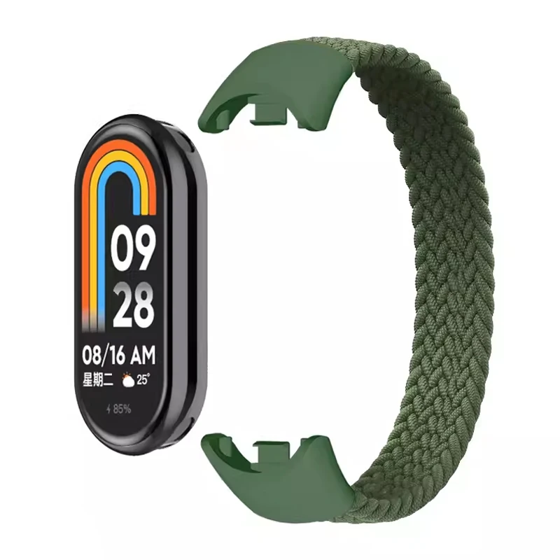 

Ремешок сменный для Xiaomi Mi Band 9/8/7/6/5/4/3, эластичный нейлоновый плетеный браслет, аксессуары