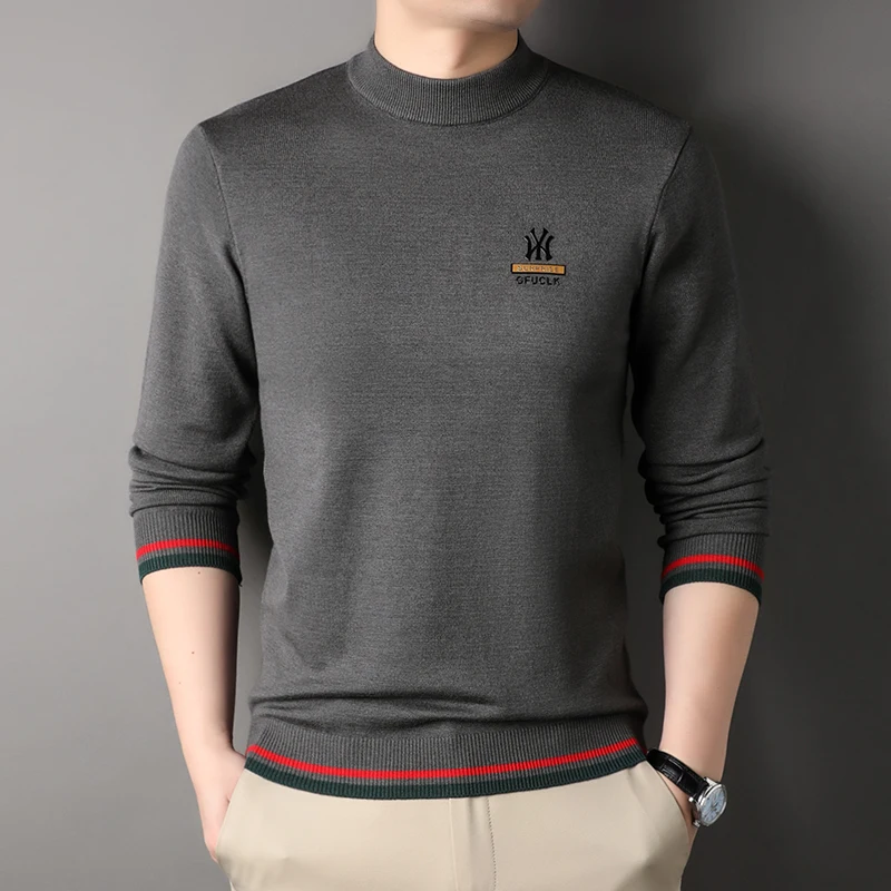 

Trendy Brand Knitted Sweater Men's Autumn and Winter New Style Men's Fashionable Top Sweater Casual Hoodie Men's T-shirt