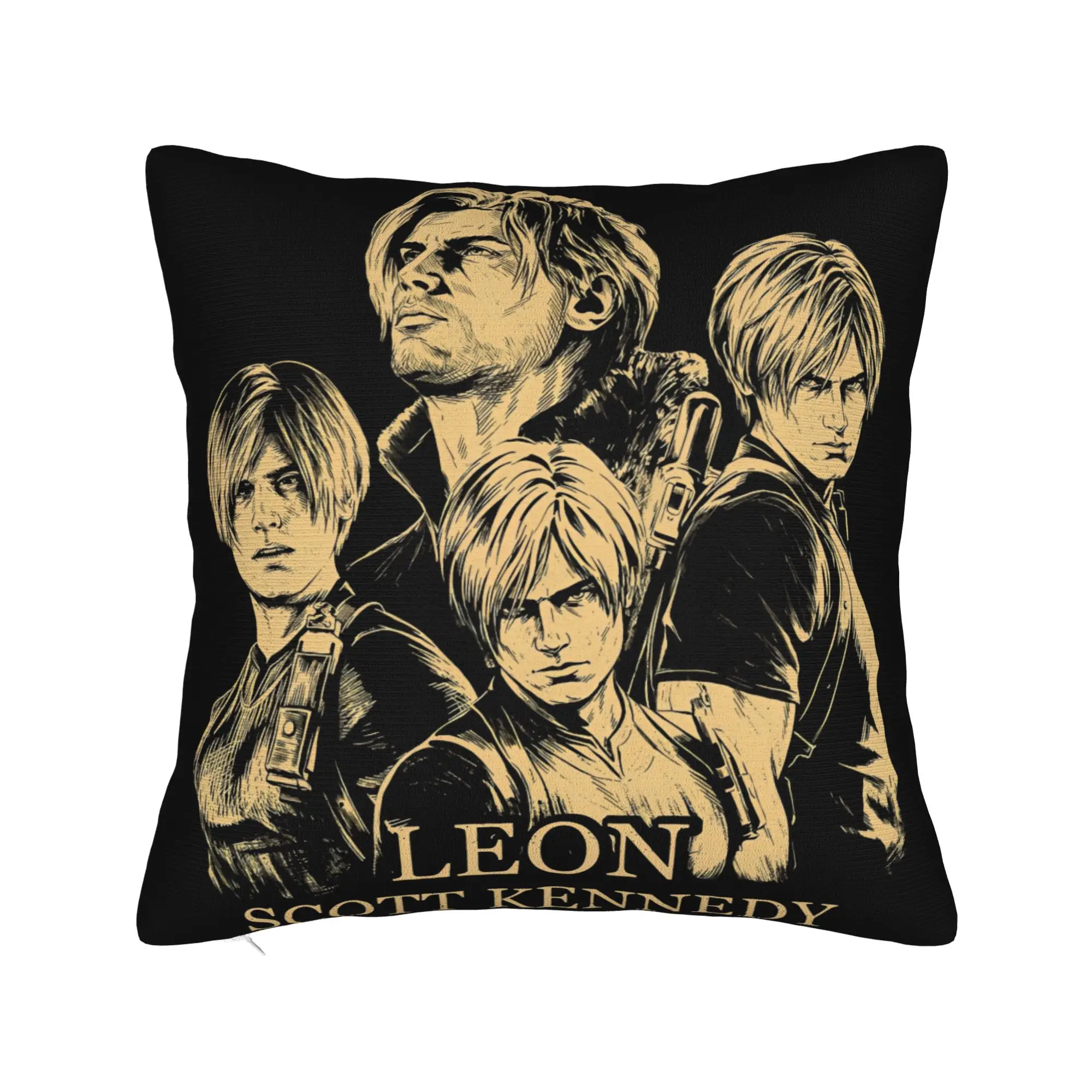 Leon S Kennedy Residents Evils 9 Requiem Pillowcase Printed Cushion Cover Decor Throw Pillow Case Cover Living Room Square 45*45