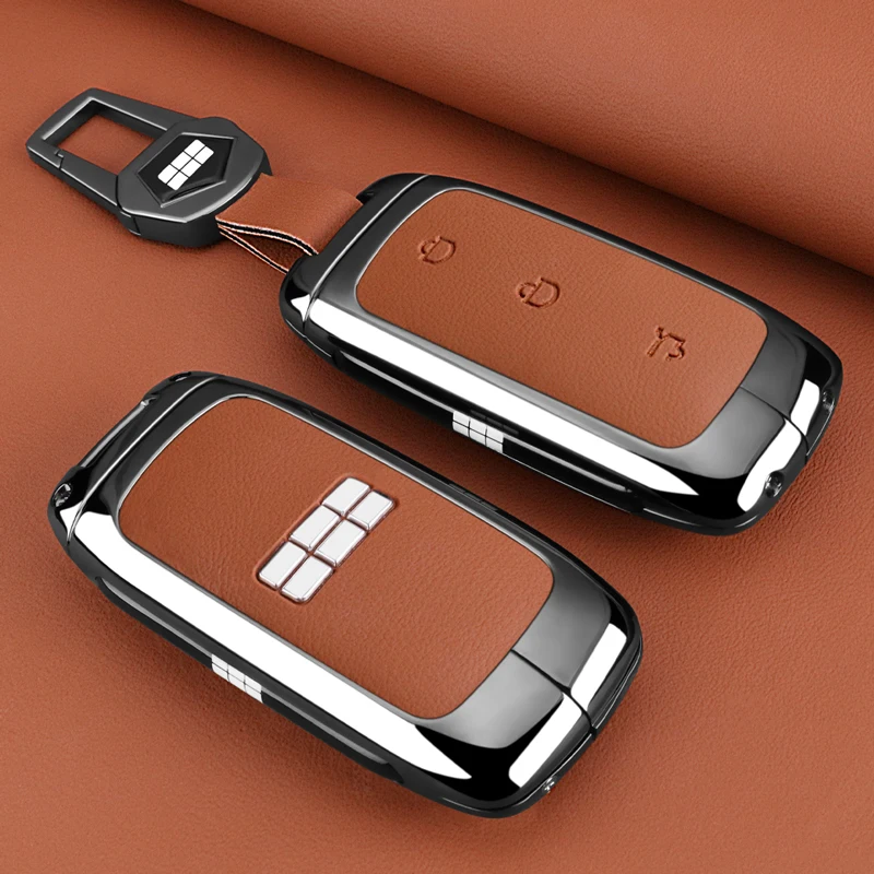 

Кожаный чехол для автомобильного ключа Geely New Galaxy L7 2022-2025 L6 Max 1.5t Plus Air Pro Galaxy L7 Max E8 E5 Защитная сумка для автомобильного ключа