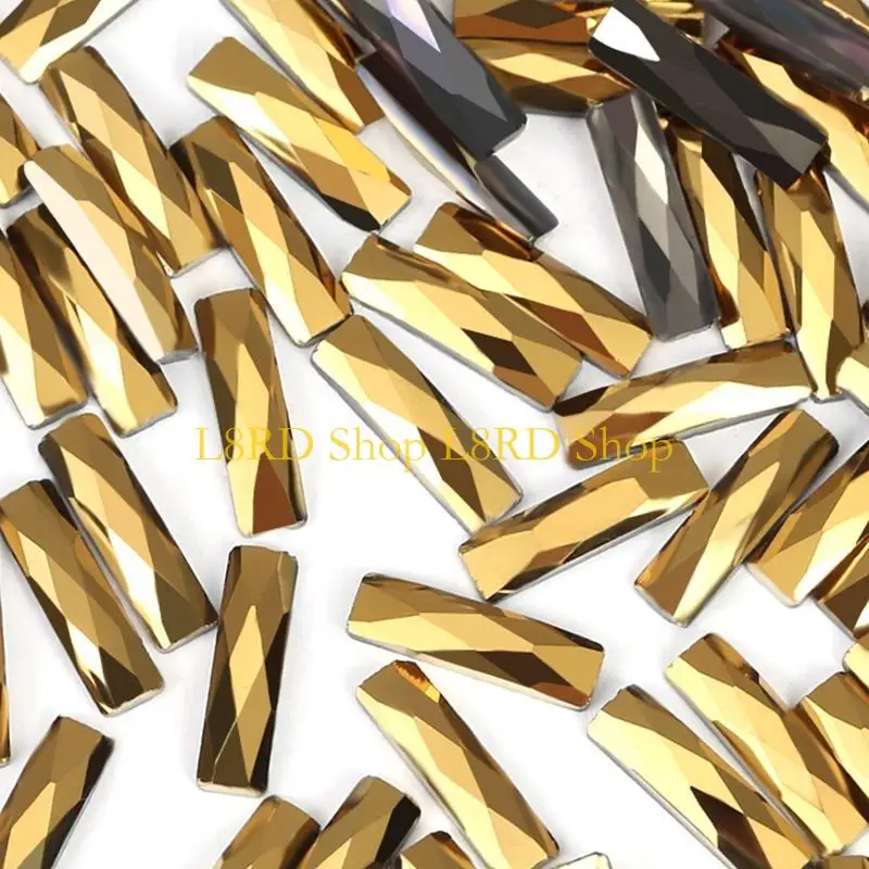 L8rd Multips Tailles Art Hingestones Flat Back Gold Diamond Stones For Nails Art DIY Vêtements artisanaux bijoux