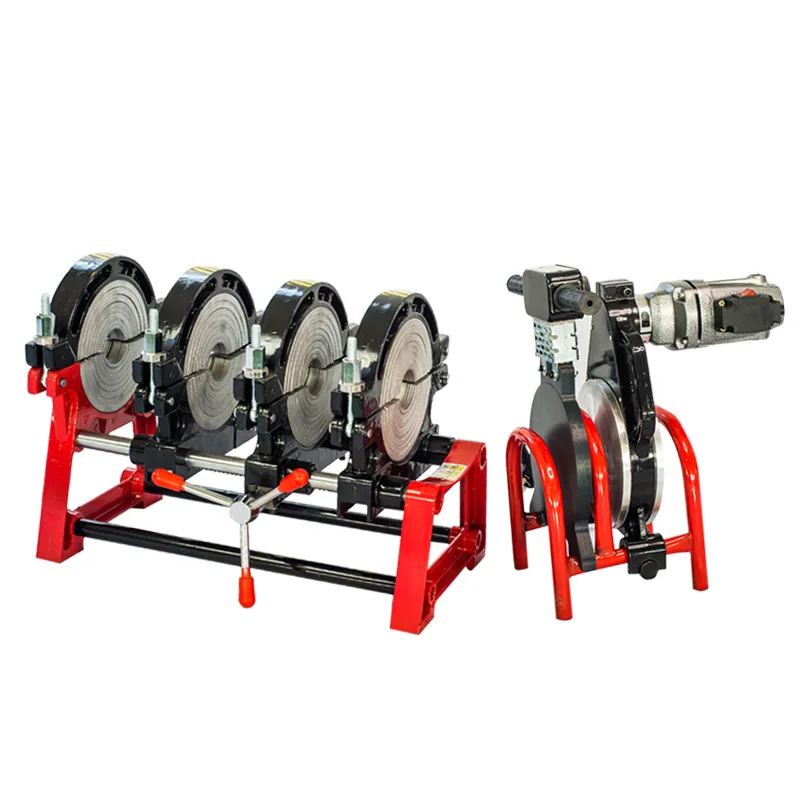 PE pipe hot melt butt welding machine column four ring machine PPR plastic pipe screw two ring hand crank