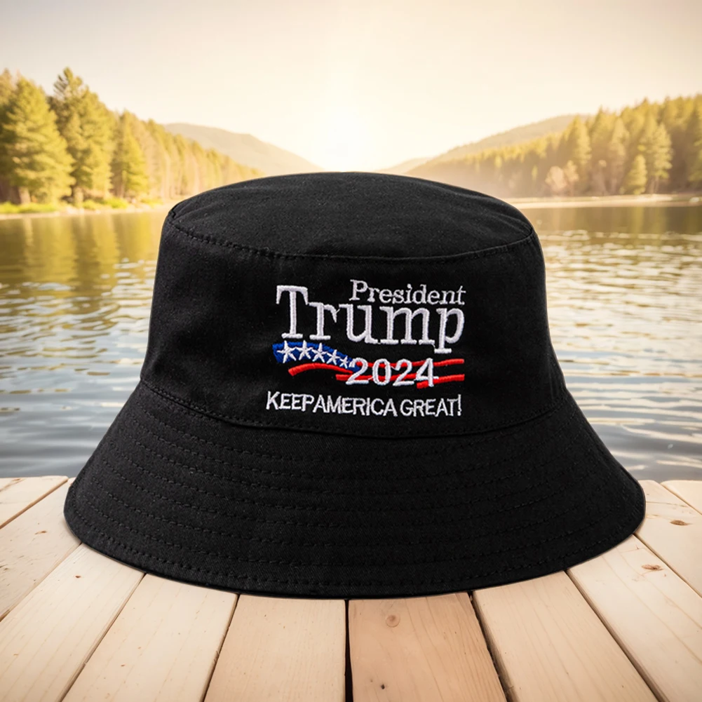 

Trump 2024 Bucket Hat Keep America Great Embroidered Bucket Cap Breathable Outdoor Fishing Cap Beach Sun Hat for Men Women