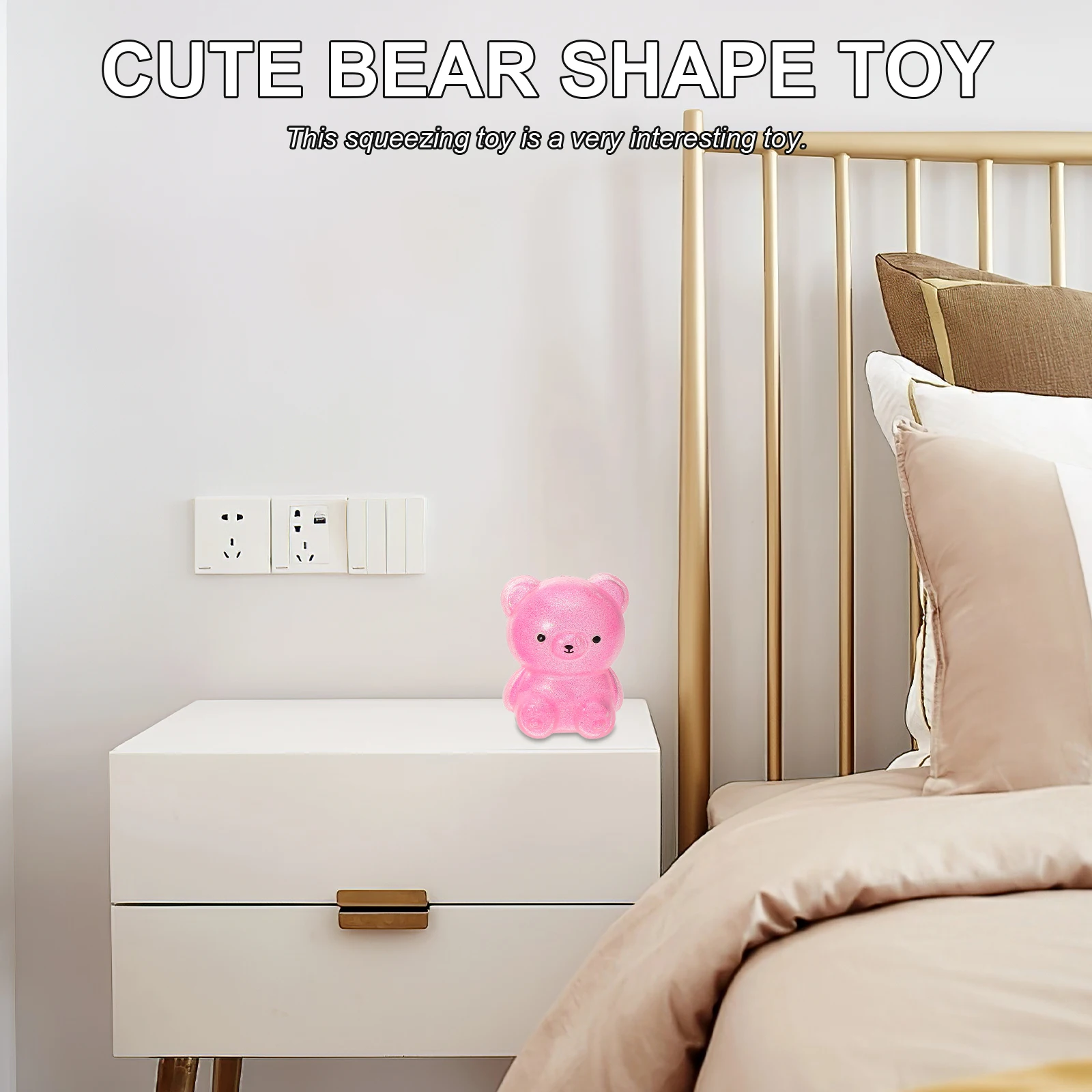 Oso para apretar para aliviar el estrés, Animal Adorable, elástico para aliviar la ansiedad, colores mezclados, compacto y flexible, 4 Uds.