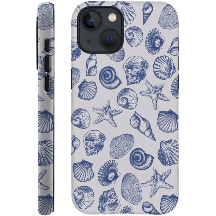 

DAIZAG Case Compatible with for iPhone 15Cute Blue Seashell Phone Case for iPhone 15 for Girl Women Boy Men
