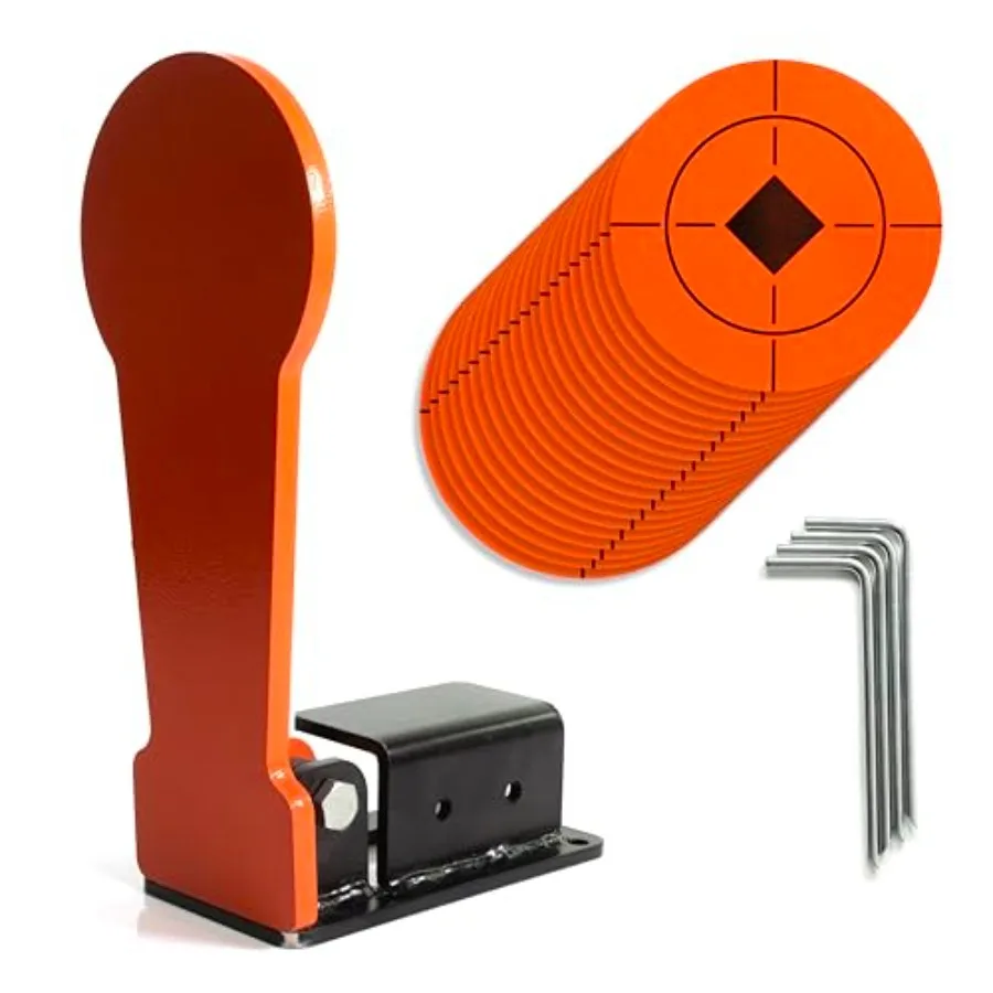 

12 PopUp Target for Range Training: Classic 3 8 Thick Reactive Steel Popper with Free Standing Auto Reset Feature Includes Comp
