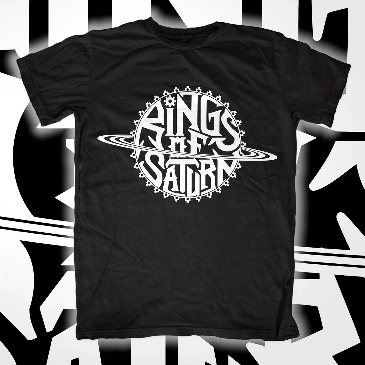 Rings of Saturn Ultu Ulla Extraterrestrial Sci‑Fi Death‑Metal Theme Print T‑Shirt, Equipped with Eye‑catching Full‑print Alien