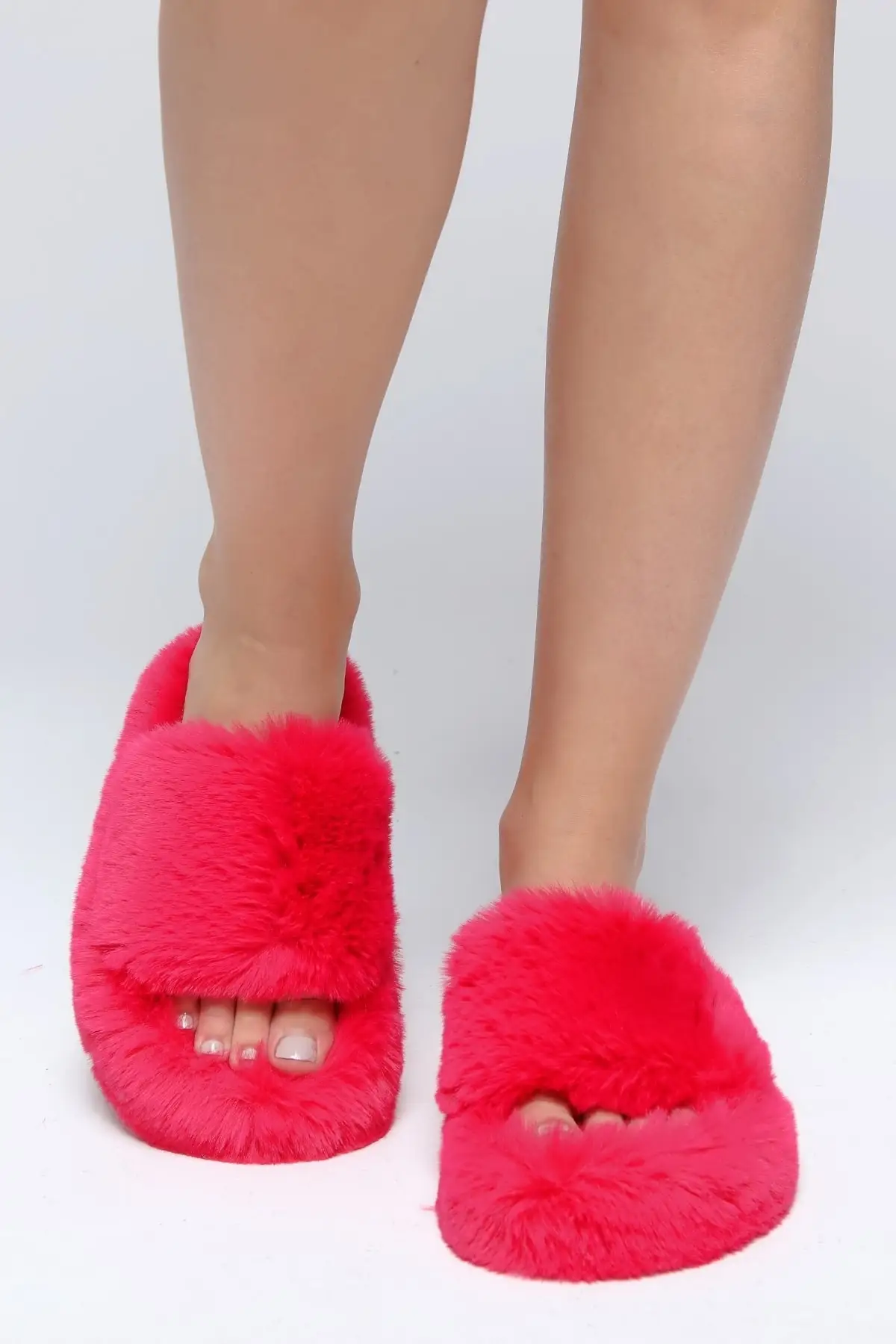 Fuchsia – pantoufles à plumes Extra douces