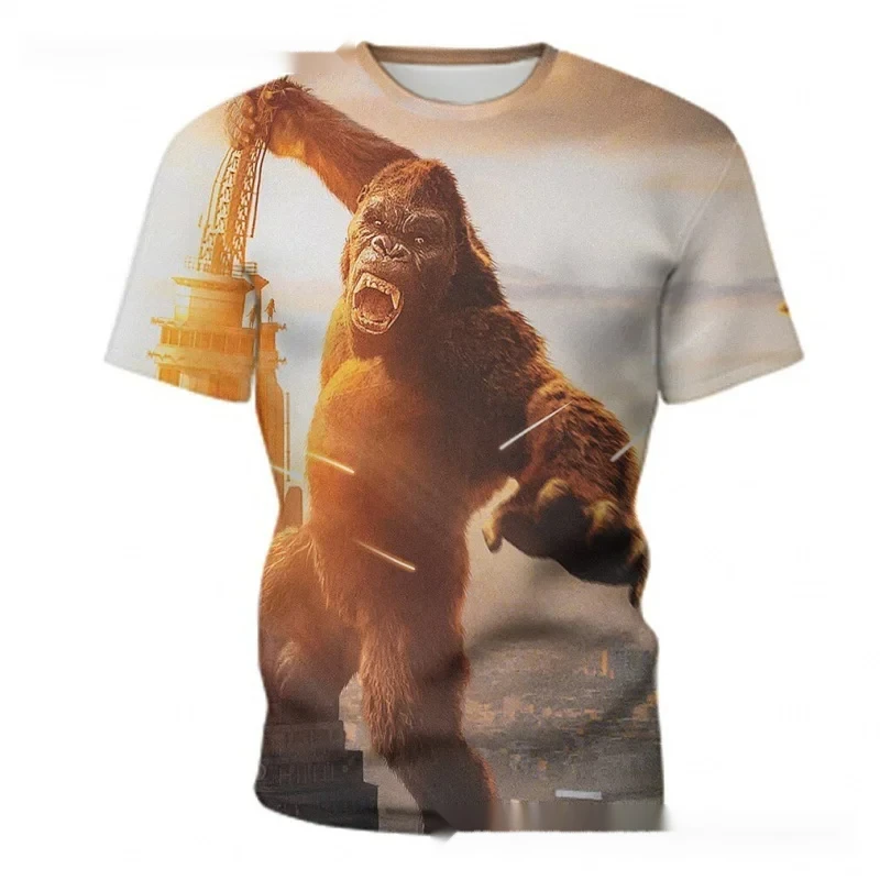 

Косплей Rise Of The Planet Of The Apes Kids And Men King Kong Футболка с коротким рукавом с круглым вырезом Детские футболки с 3D принтом Bo Anime