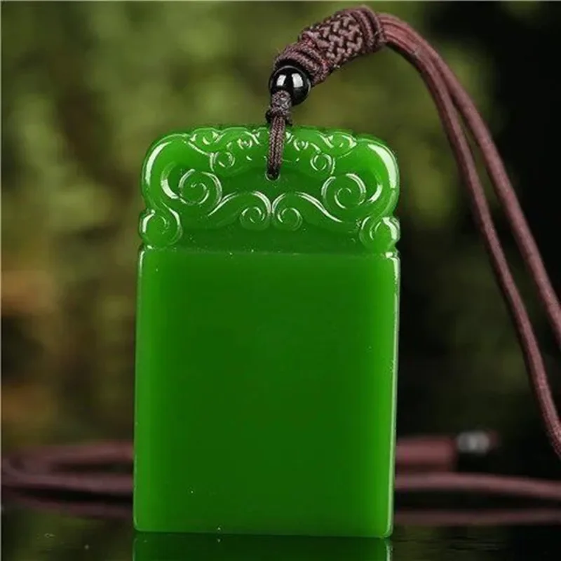 

Natural Green Hand Carved Ping'an Brand Jade Pendant Fashion Boutique Jewelry Men's and Women's Ping'an Brand Necklace