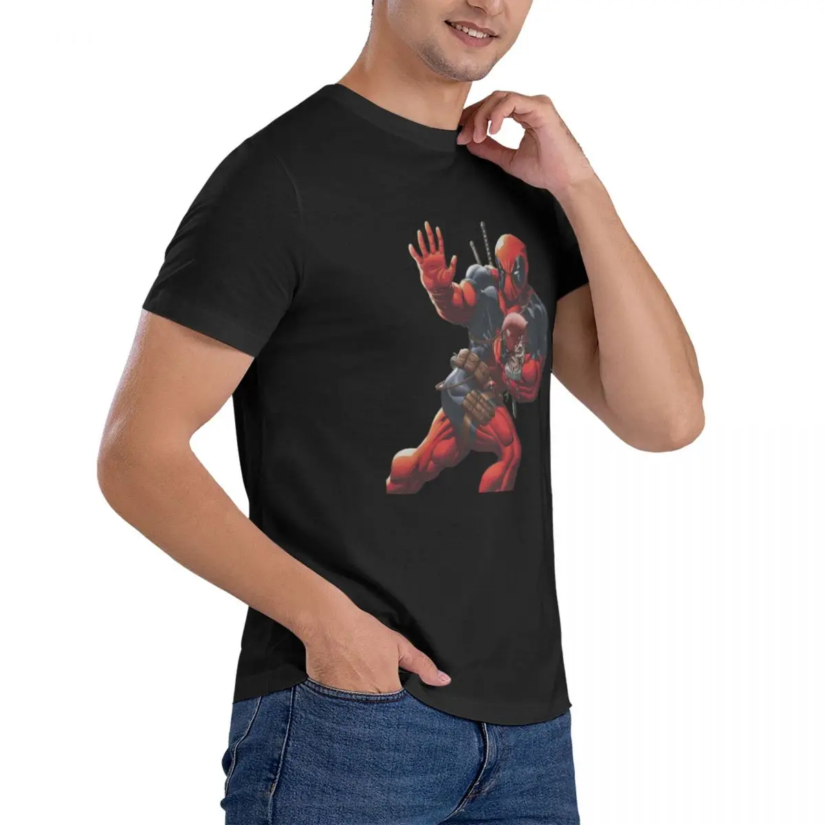 T-shirt MARVEL per uomo Deadpool Fun Pure Cotton Tees girocollo magliette a maniche corte vestiti estivi