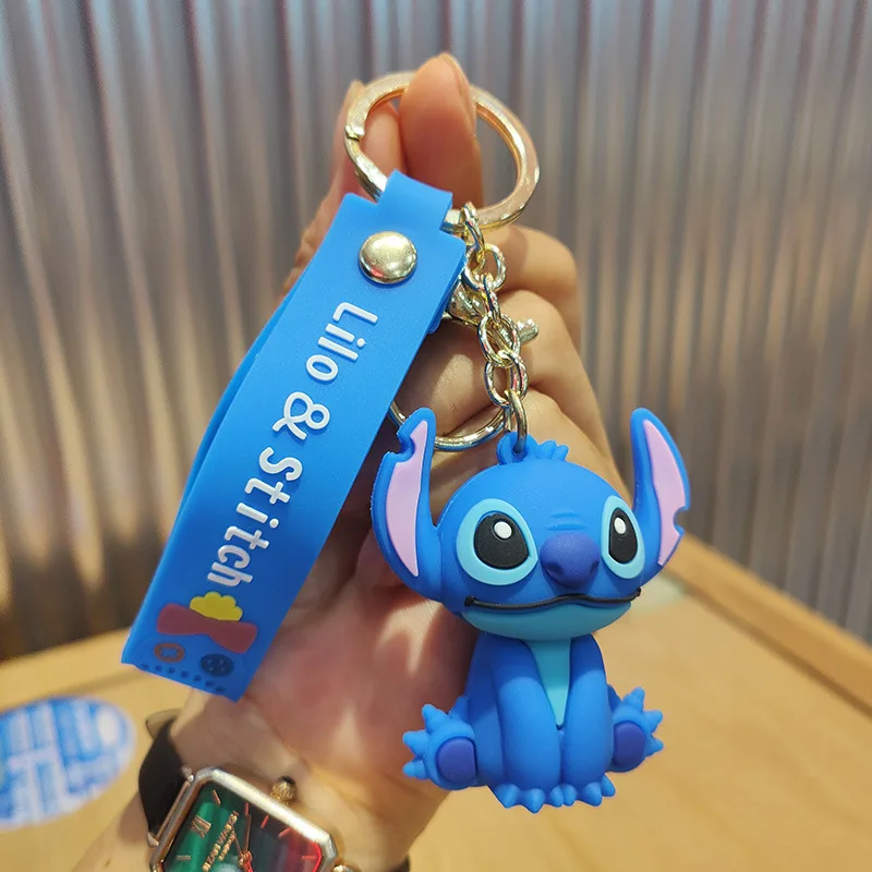 Anime Disney Stitch Dolls Keychain Bag Pendant Cartoon Figures Stitch Couple Car Key Pendant Key Chain Holder Boys Girls Gifts