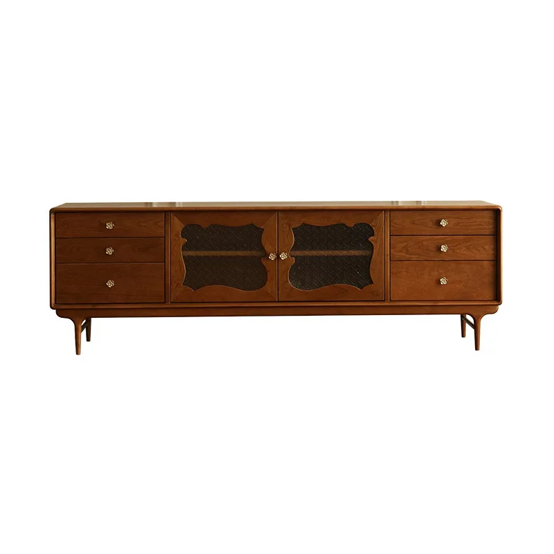 

Nordic retro cherry wood TV cabinet locker storage cabinet designer model