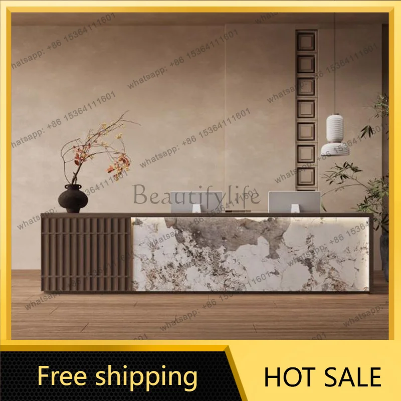 Best Sellers Wood Aesthetic Reception Desks Beauty Nail Drawer Shelves Shop Reception Desks Display Best Comptoire Accueil Trend