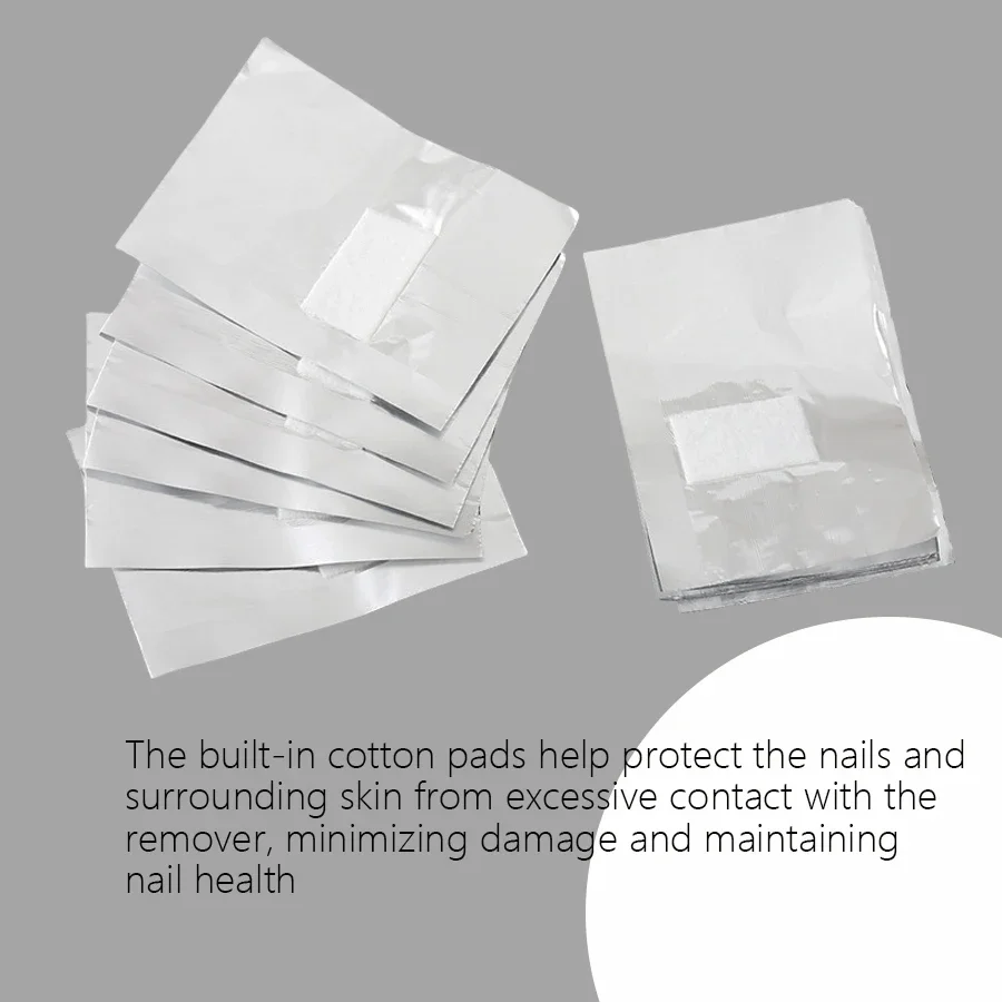 100/200/300 個ネイルホイルリムーバーラップアクリルジェルポリッシュネイルソークオフ用、ネイルリムーバーラップパッドツール