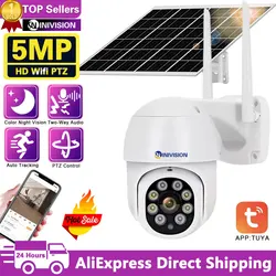 5MP Solar WIFI Camera pannelli solari telecamere IP di sorveglianza PTZ Wireless PIR Human Tracking CCTV HD Outdoor Waterproof Tuya APP