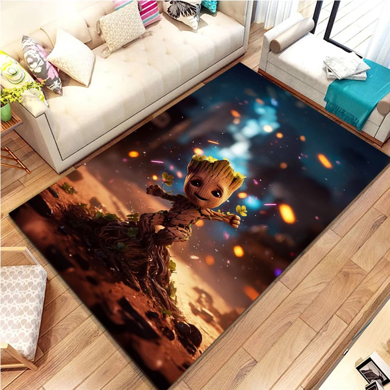 Disney Fashion Groot Printing Non-slip Large Area Rug Carpets for Home Living Room the Baby Kids Bedroom Sofa Doormat Decor Gift