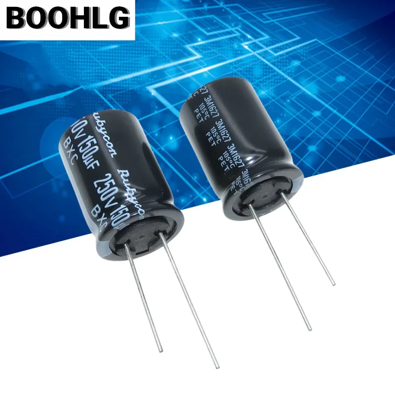 

10PCS Imported Japanese Ruby electrolytic capacitor 250v 150uf 18X25 BXC high frequency, low resistance and long service life