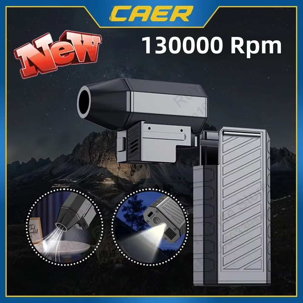 Caer New CL02 Mini Turbo Jet Fan LED Lighting 130000RPM Removable Air Blower 3 Gear Speed Versatile Outdoor Dust Blowing Toolkit