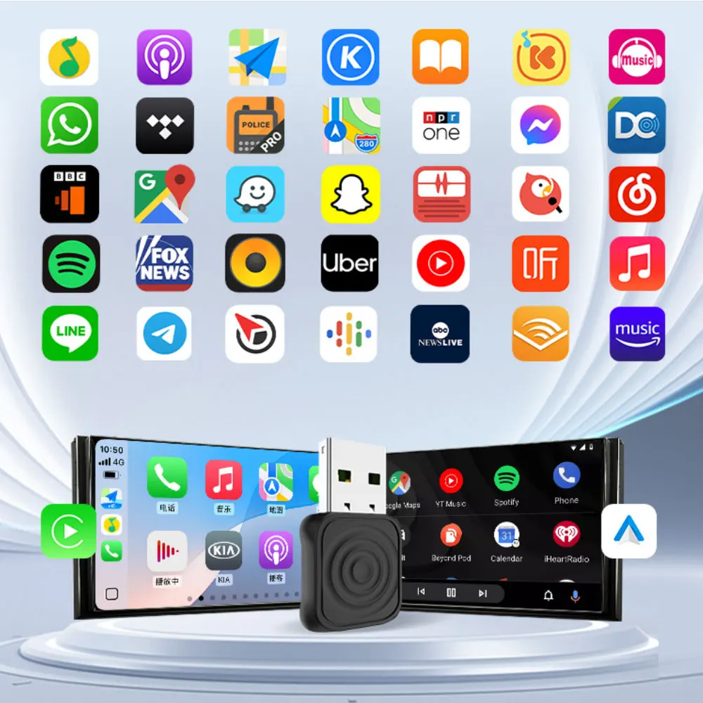 Carlinkit 2026 Wireless CarPlay Adapter Android Auto 2 in 1 Wireless Mini Dongle for Car Infotainment BT5.4 Wifi5.8G OTA Upgrade
