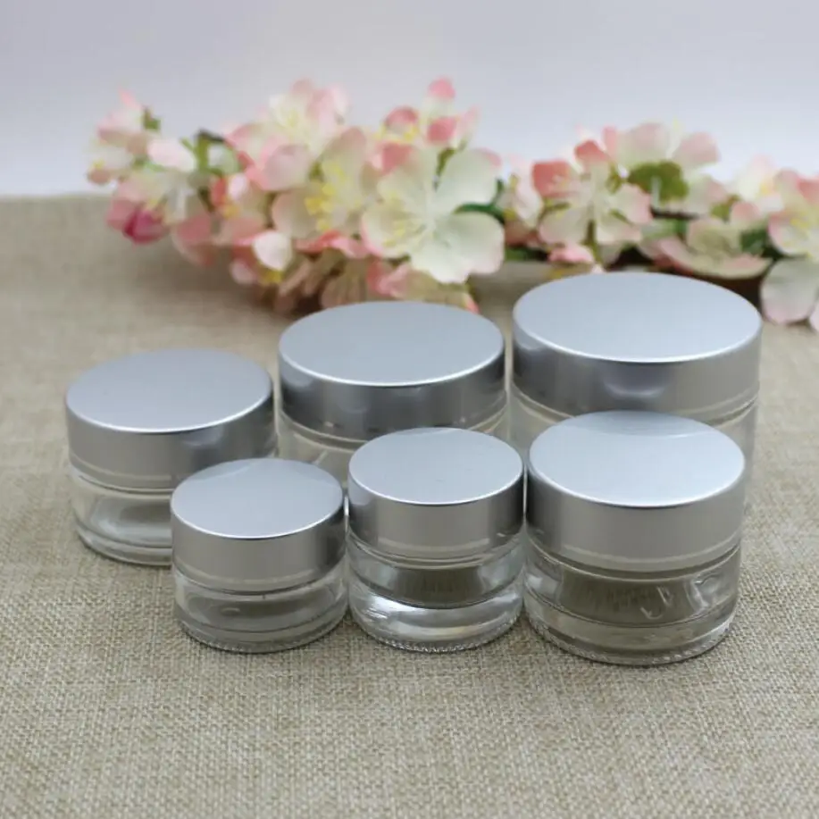 

5G10g15g20g30g50g clear glass jar pot tin essential gel serum moisture eye cream sample test skin care cosmetic packing