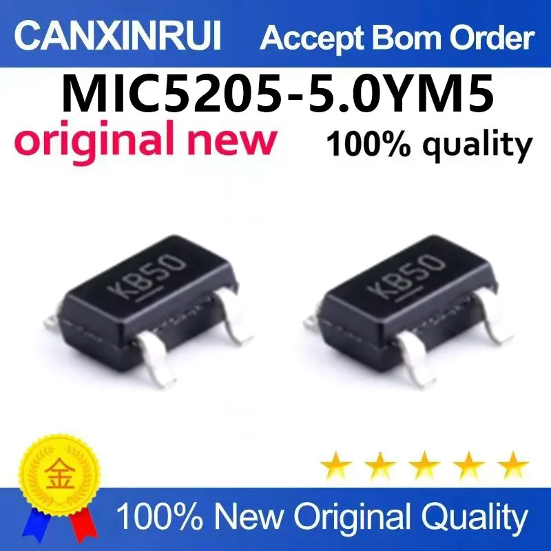 （5pcs-100pcs）Original MIC5205-5.0YM5-TR SOT-23-5 150mA 1% Low Noise LDO Voltage Regulator Chip
