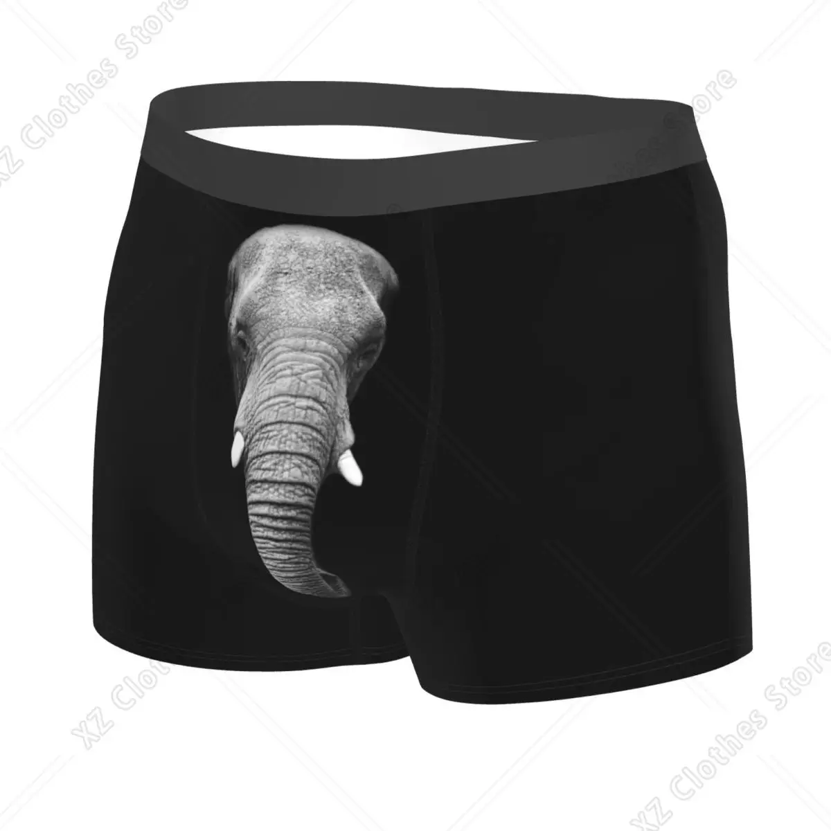 Custom Cool Elephant Boxers Shorts Panties Men's Underpants Stretch Briefs Underwear
