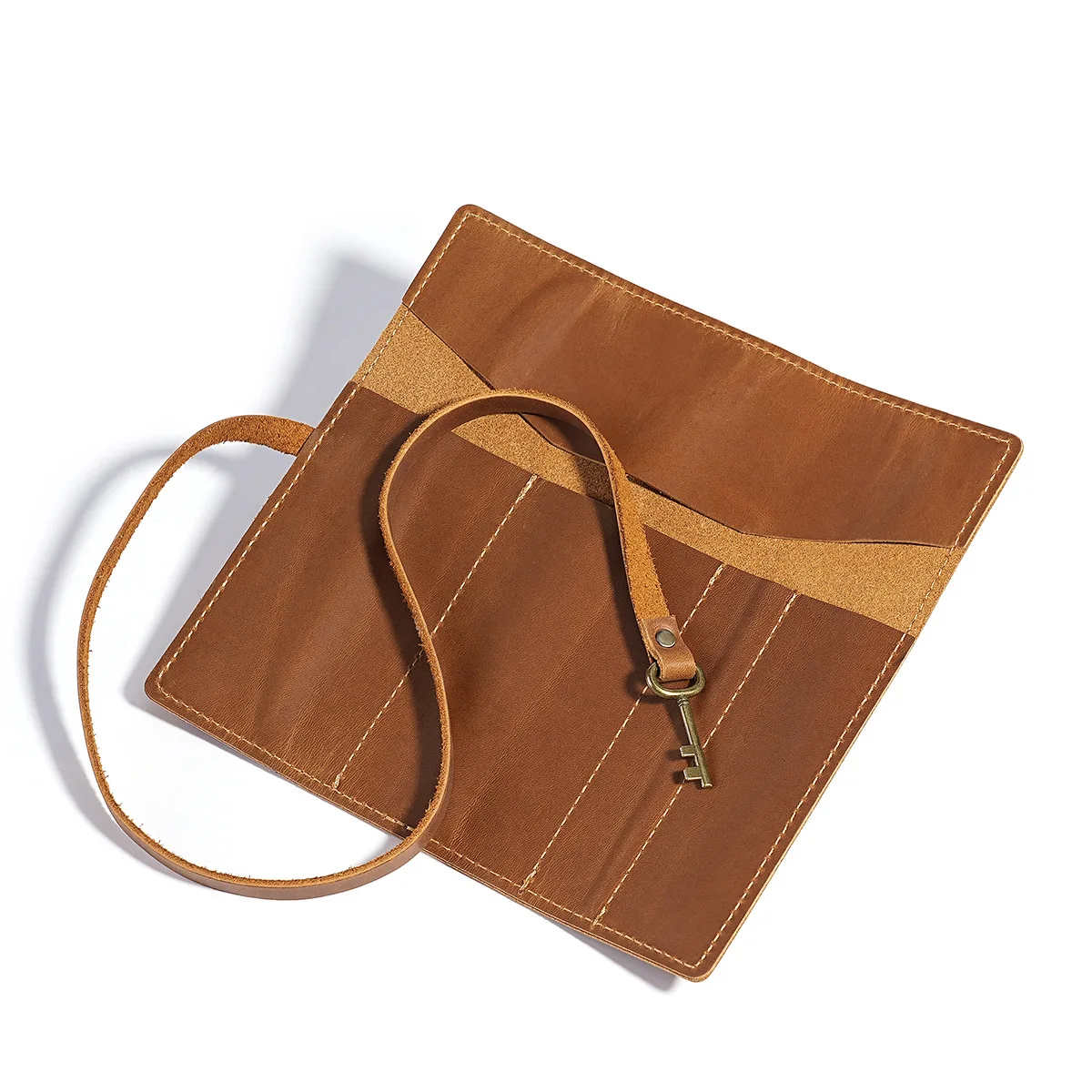 Etui na długopisy z prawdziwej skóry, ręcznie robione, do przechowywania długopisów, ołówków i piór wiecznych, wielofunkcyjne etui na długopisy z zasłonką.