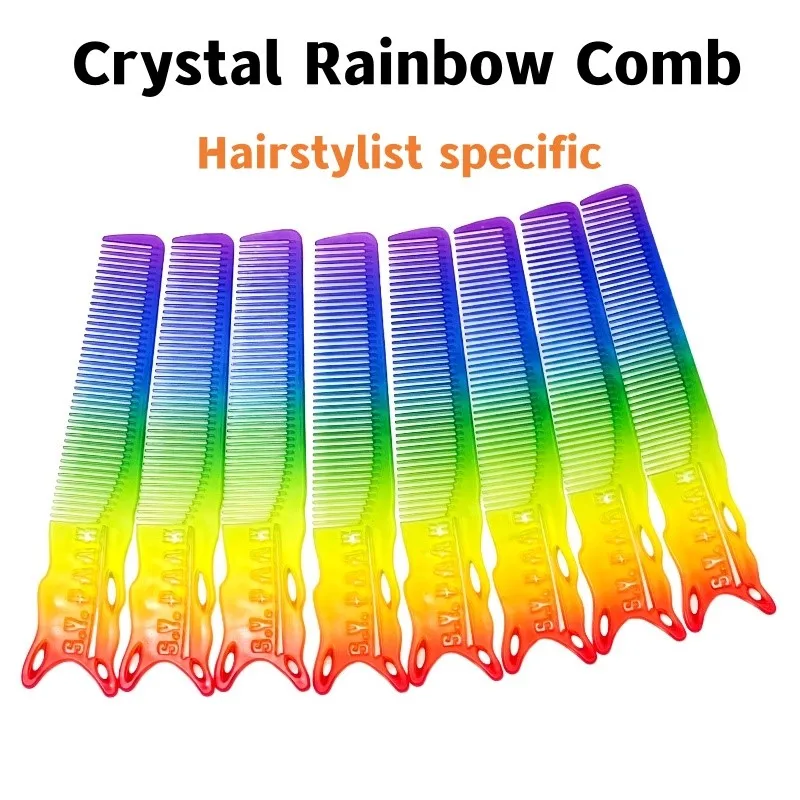 

Rainbow Comb With Scale Barber Shop Hair Cutting Combs Hairdresser Professional Haircut Hairbrush Hair Salon Styling Tools