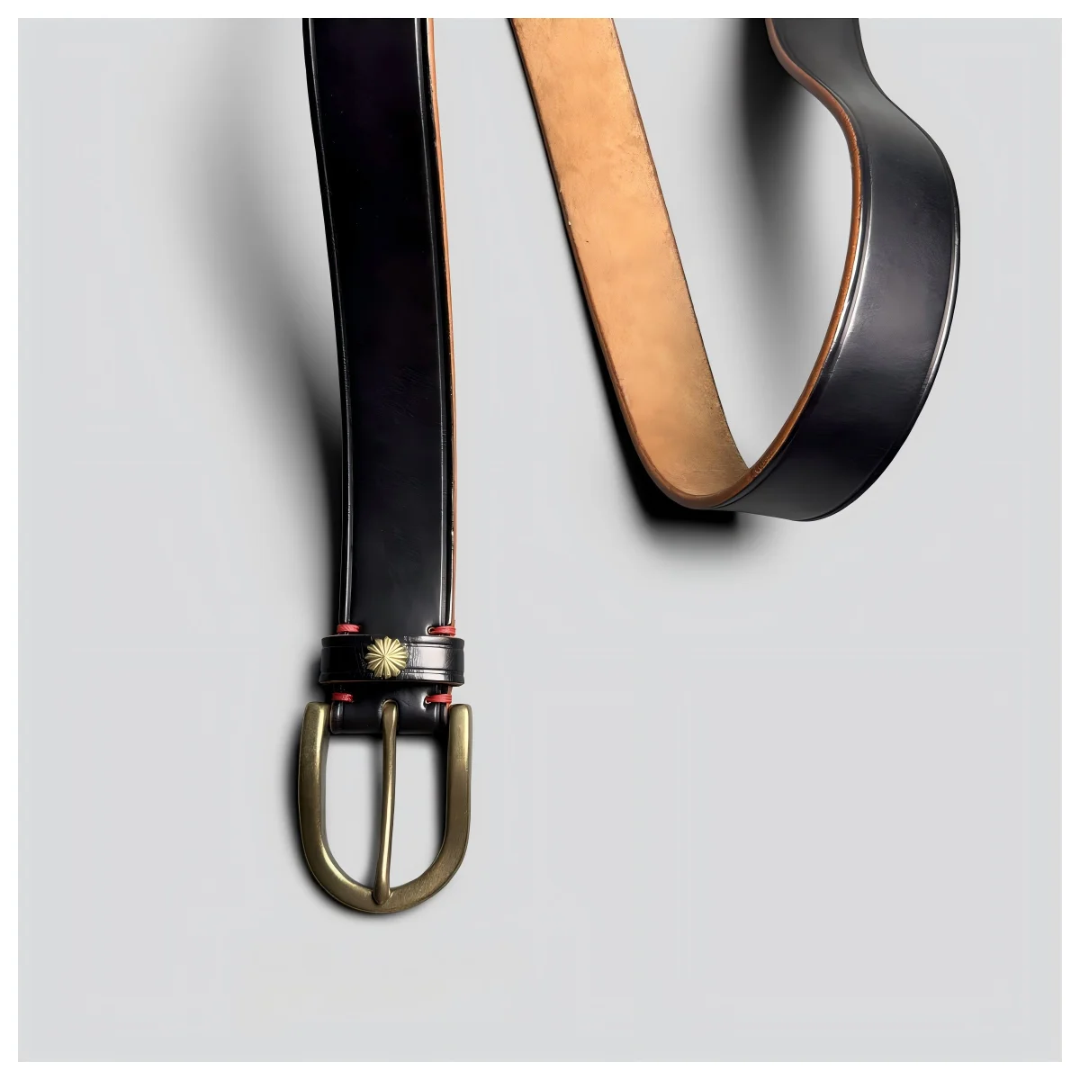 Vintage Handmade Teacore Bridle Vegetable Tanned Top Layer Leather Belt for Men Casual Genuine Leather Brass Buckle Jeans Belt