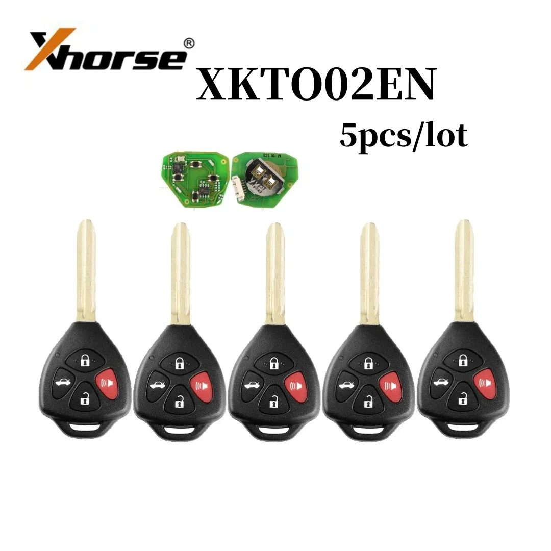 

5pcs/lot Xhorse XKTO02EN Wired Universal Remote Key for Toyota Style Flat 4 Buttons