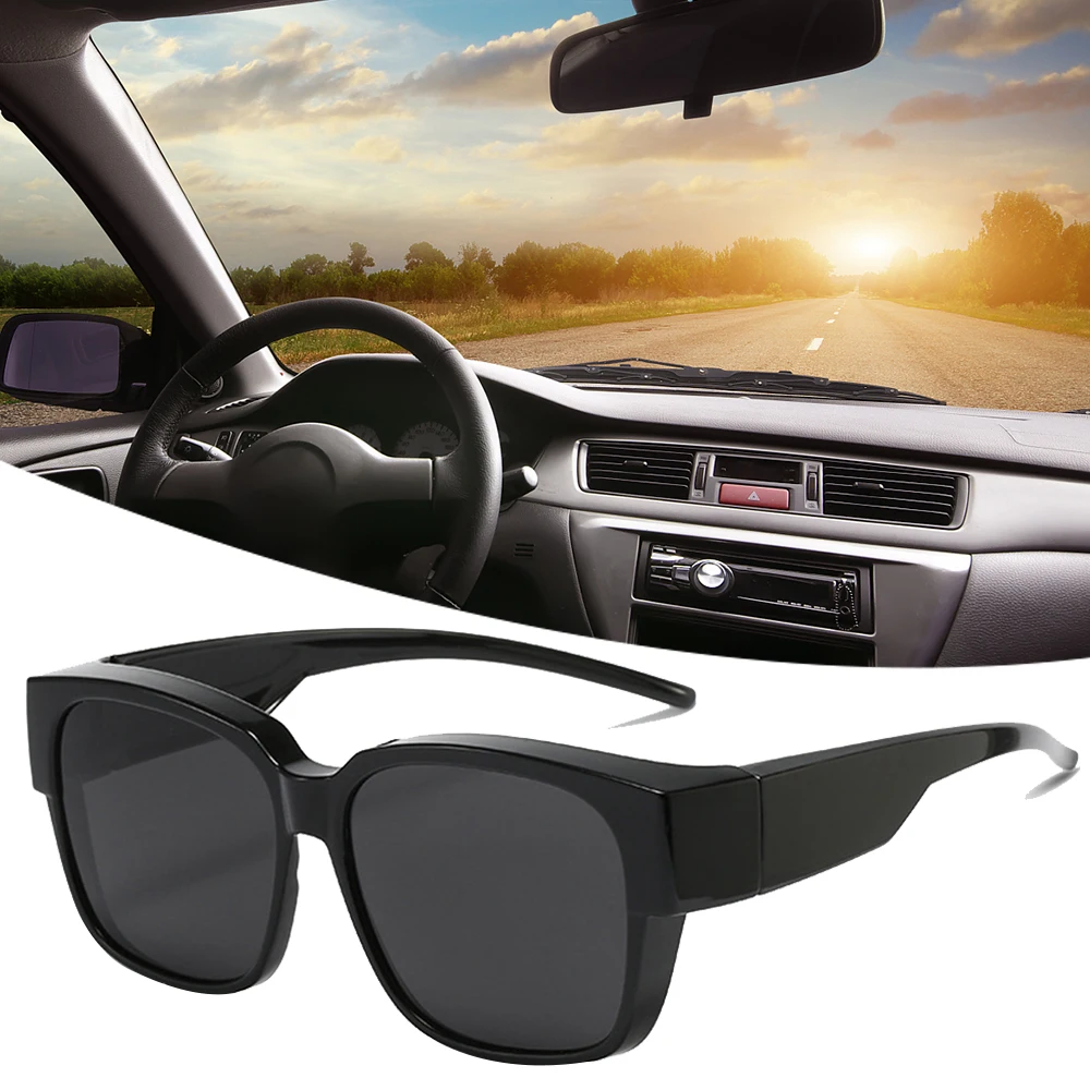 Polarized Lens Fit Over Sunglasses Sun Protection Anti-Glare Wear Over Glasses