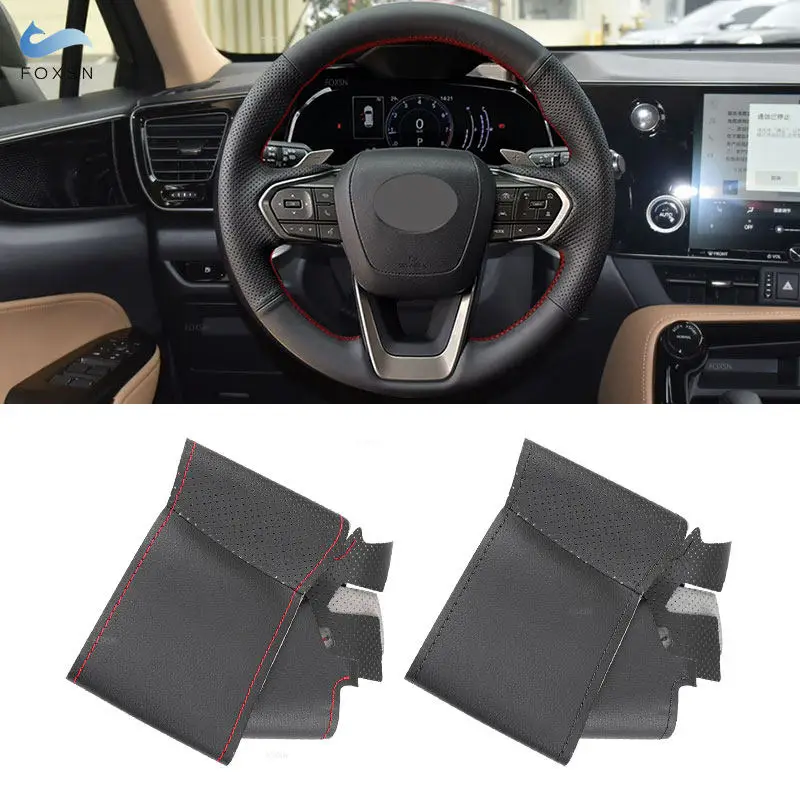 Car Interior Steering Wheel Perforated Leather Cover For Lexus NX 250 NX260 NX350 NX350h NX450h+ 2022 2023 2024 w/ Needles Lines