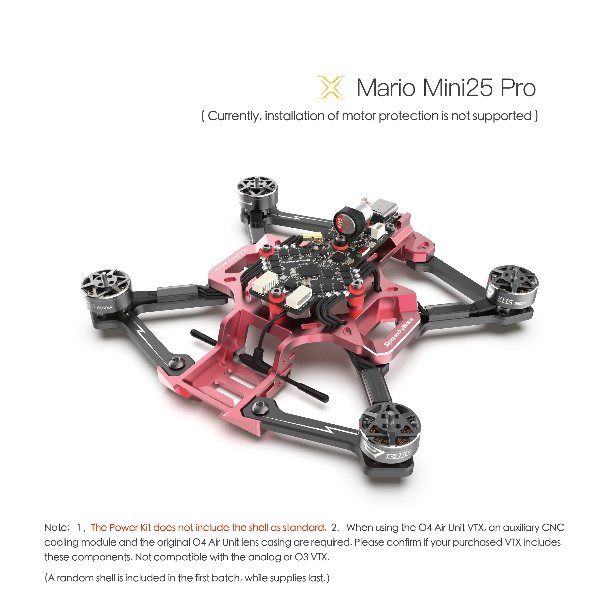 SpeedyBee Mario Mini X Serie Mini25 Pro/Mini3/Mini3 Pro/Mini35 Pro/Mini4 Pro Power Kit O4/O4 Groothoek/O4 Pro Air Unit Kit