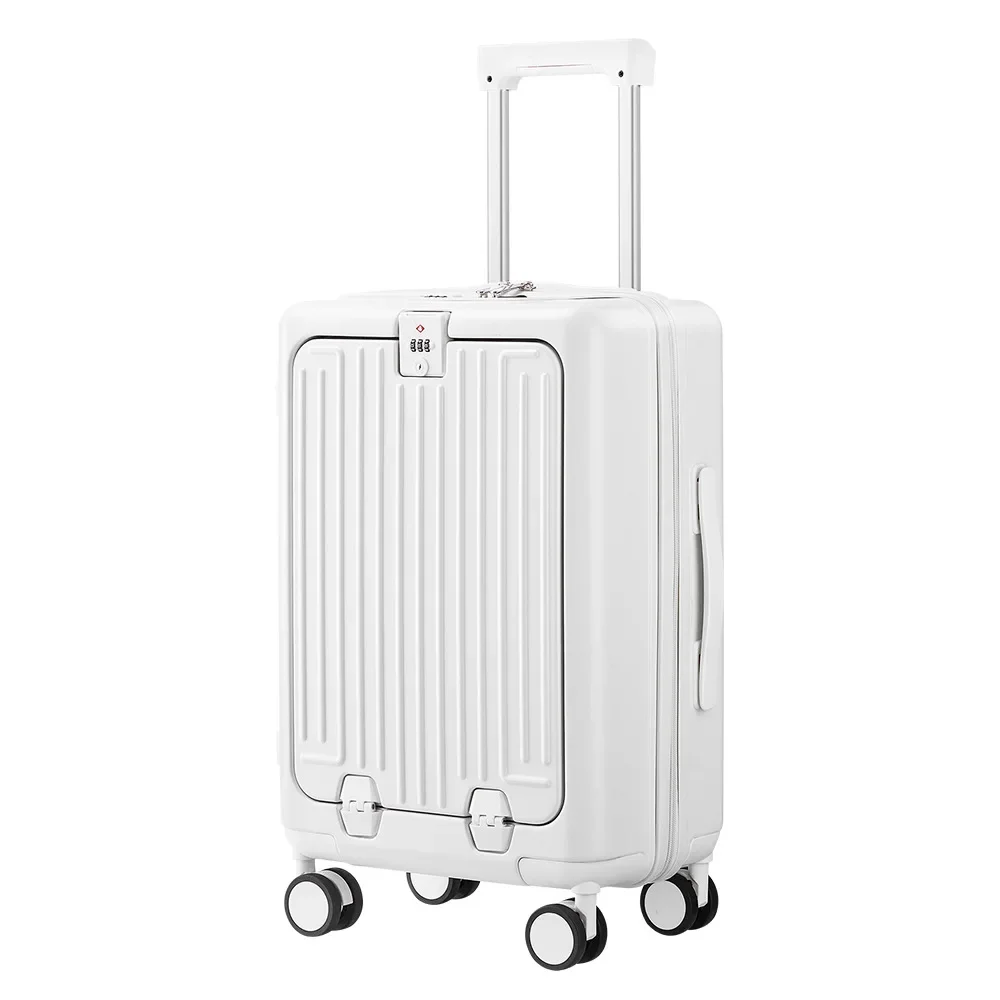 #24 Inch Front Opening Multi-Functional Anti-Shock Travel Suitcase with Silent Universal Wheels