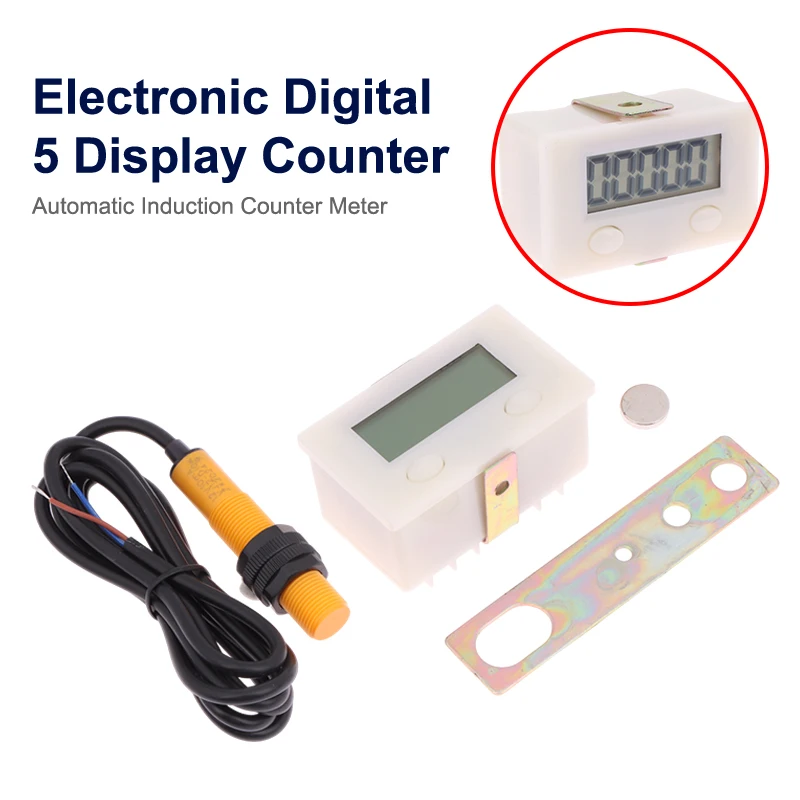 Electronic Digital 5 Display Counter Proximity Industrial Magnetic Sensor Switch Punch Counter Automatic Induction Counter